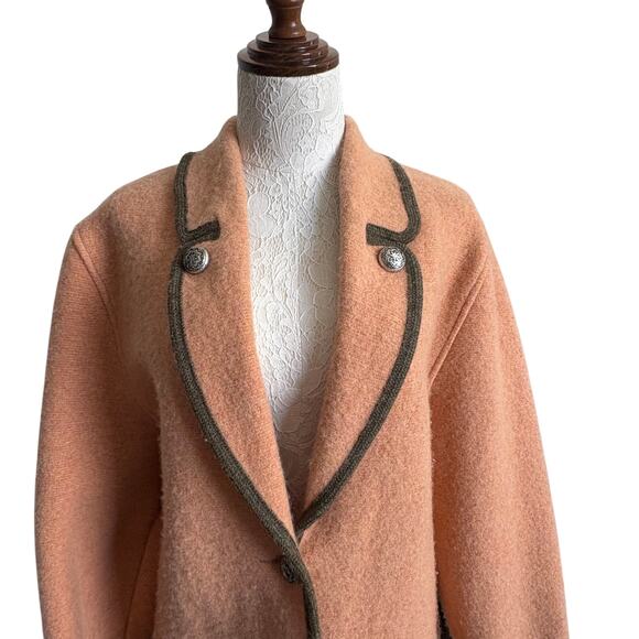 Vintage Wool LodenFrey München Blazer Peach Trimmed Alpine Jacket Scandi Girl - Picture 3 of 13